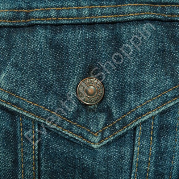 Vintage Levis Type 3 Trucker Jacket Mens M Blue Big E Worn Thrashed 1960s III - Picture 6 of 9